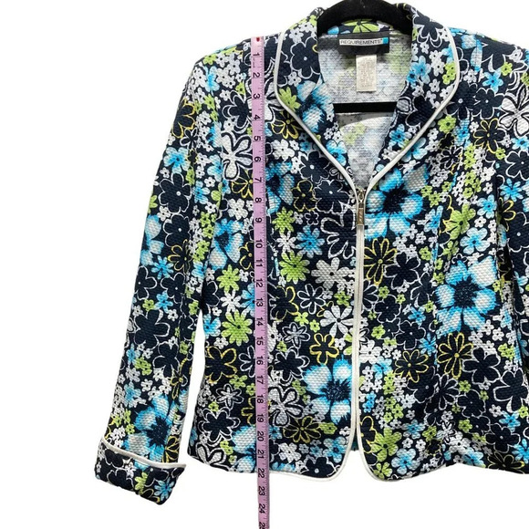 Vintage Requirements Floral Blazer Jacket, Size 10, Textured‎ Colorful Cotton - Picture 6 of 8